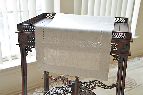 Linen Table Runner. Linen"undyed"Linen Flax Linen color.16"x 90" - Click Image to Close